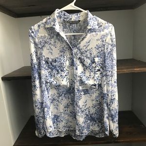Zara Blue Floral Top